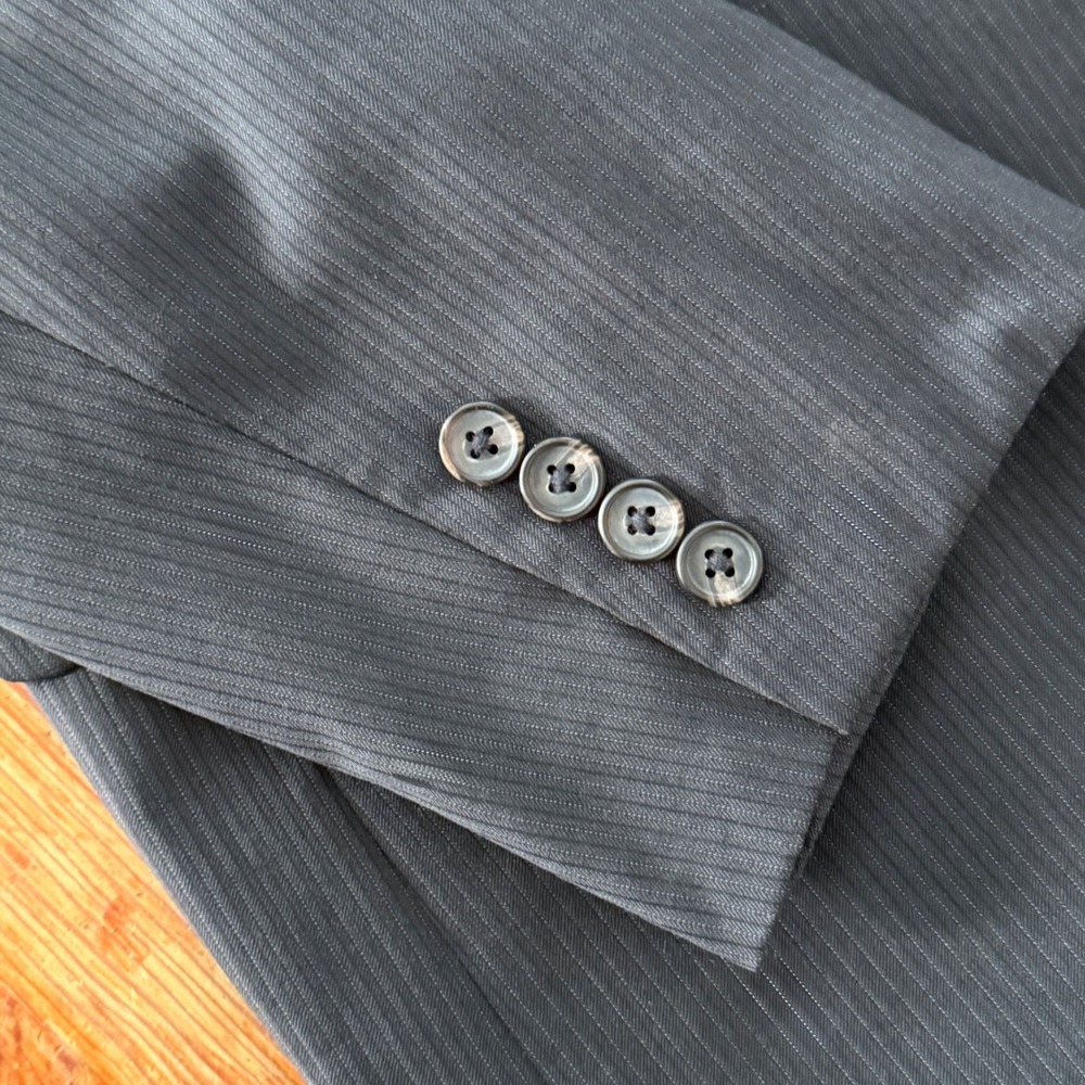 Ralph Ralph Lauren Mens 46R Wool Pinstripe Blazer Jacket Black Dillard's Gray - Picture 11 of 12